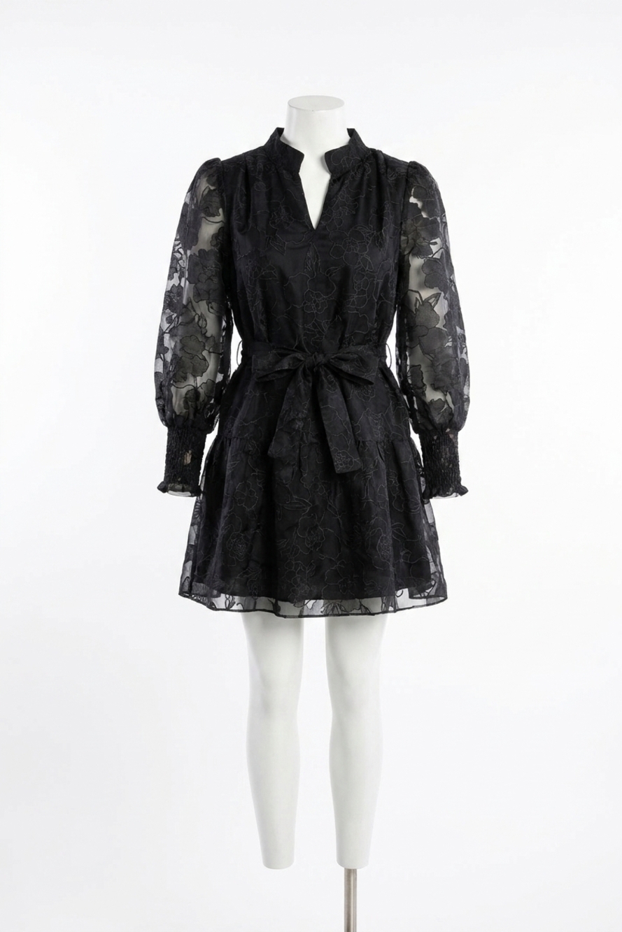 NEW JADE kayla v neck mini dress in black